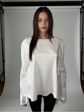 Adeam Basics Intermix white asymmetrical cotton poplin t shirt top XS